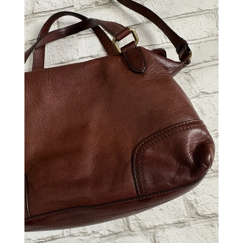 Frye Claude Cognac Leather Satchel‎ Brown Large Bag-MSRP $428